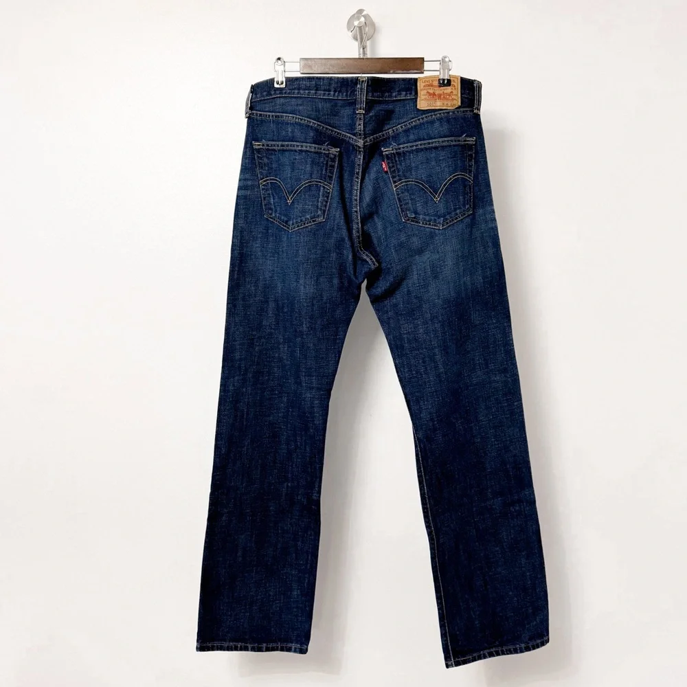 Levi's 501 100% Cotton Button Fly Straight Jeans‎ Dark Blue 36 x 34